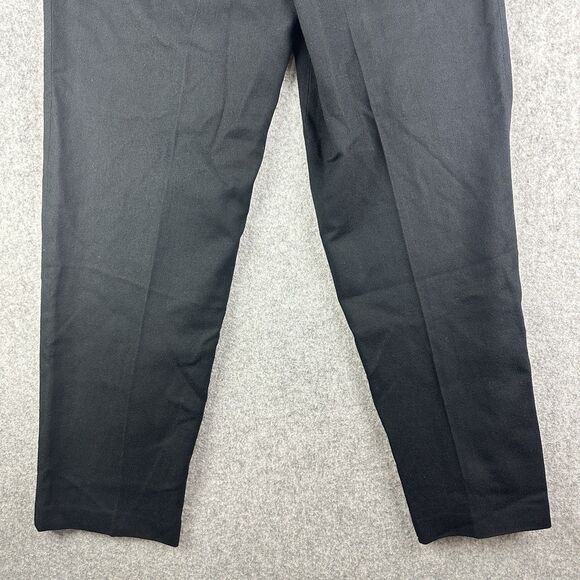 Vintage Lands End Wool Pants Womens 14 Tall Black 80s Pleated Trouser USA Made - Picture 7 of 13